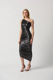 Shirred Metallic Dress