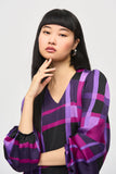 Abstract Plaid Print Blouse