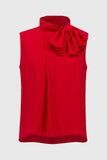 Bow Collar Sleeveless Top