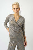 Foiled Mélange Wrap Top