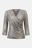 Foiled Mélange Wrap Top