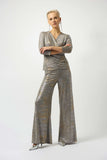 Foiled Melange Wide-Leg Pants