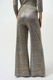 Foiled Melange Wide-Leg Pants