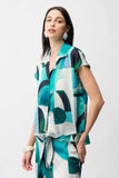 Abstract Textured Satin Top