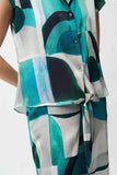 Abstract Textured Satin Top