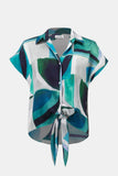 Abstract Textured Satin Top