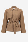 Studded Detail Short Twill Trench