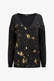 Gold Foil Sweater Top