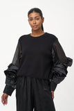 Sheer Floret Sleeves Sweater