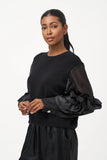 Sheer Floret Sleeves Sweater