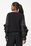 Sheer Floret Sleeves Sweater