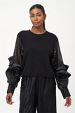 Sheer Floret Sleeves Sweater