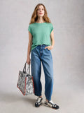 Teal Rowan Linen Tee