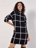 Window Check Knit Dress