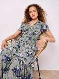 Printed Faux Wrap Dress
