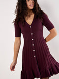 Ribbed Knit Fit & Flare Dress
