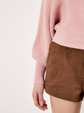 Batwing Ribbed Knit Pullover