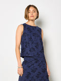 Embroidered Linen Blend Top