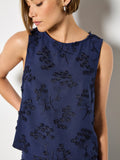 Embroidered Linen Blend Top