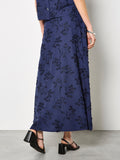 Embroidered Linen Blend Skirt