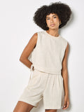 Linen Blend Crop Top