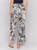 Linen Blend Printed Cropped Pant