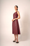 Wine Faux Leather Dress