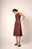 Wine Faux Leather Dress