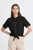Button Down Front Knot Shirt