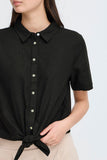 Button Down Front Knot Shirt