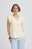 Button Down Ruffle Sleeves Shirt