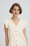 Button Down Ruffle Sleeves Shirt