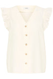 Button Down Ruffle Sleeves Shirt