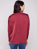 Satin Knit Combo Blouse
