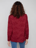 Flower Applique Button Down Blouse