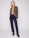 Vintage Faux Leather Jacket With Zipper Details