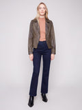 Vintage Faux Leather Jacket With Zipper Details