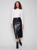 Faux Leather Long Skirt