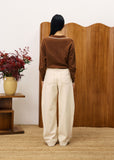 Marron Polo Top