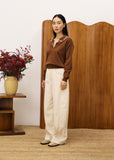 Marron Polo Top