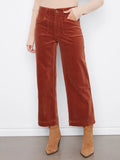 Cropped Patch Pocket Corduroy Pants