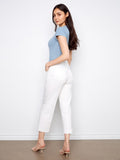 Cropped Straight Leg Stretch Jeans