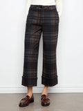 Plaid Cropped Wide Leg Ponte