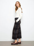 Plaid Cropped Wide Leg Ponte