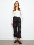 Plaid Cropped Wide Leg Ponte