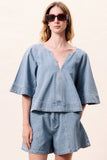 Citrine Denim Blouse
