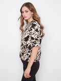 Elbow Sleeves Printed Sweater