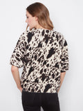 Elbow Sleeves Printed Sweater
