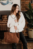Faux Suede Tote
