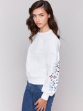 Embroidered Sleeves Sweatshirt